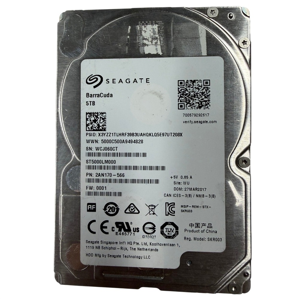 Seagate BarraCuda 5TB Internal HDD 2.5" SATA 6Gb/s 5400RPM 15mm ST5000LM000